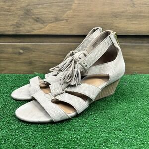 UGG Yasmin Womens Sz 8 Shoes Beige Brown Snakeskin Caged Wedge Gladiator Sandal‎